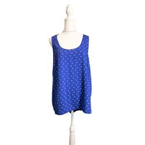 Pleione Sleeveless Patterned Top Large Scoop Neck Boho Clean Girl Effortless